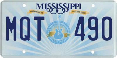 MS license plate MQT490