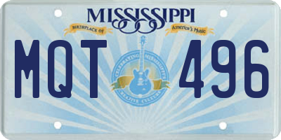 MS license plate MQT496