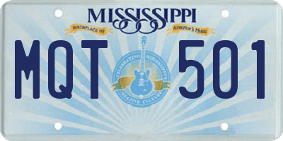 MS license plate MQT501