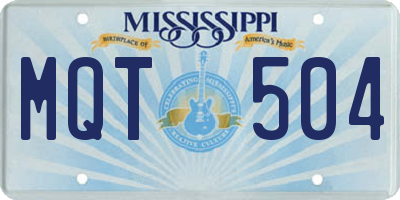 MS license plate MQT504