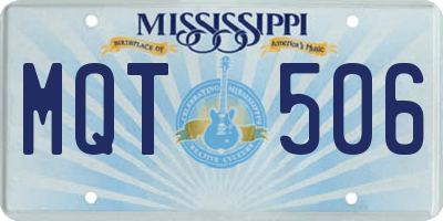 MS license plate MQT506