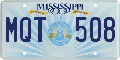 MS license plate MQT508