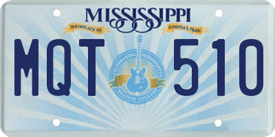 MS license plate MQT510