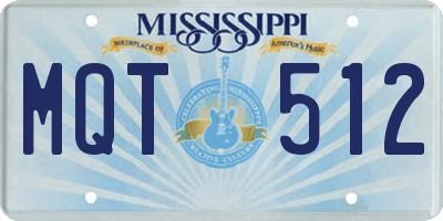 MS license plate MQT512