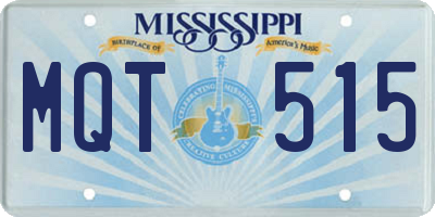 MS license plate MQT515