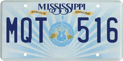 MS license plate MQT516