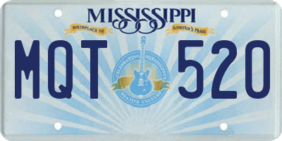 MS license plate MQT520