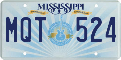 MS license plate MQT524