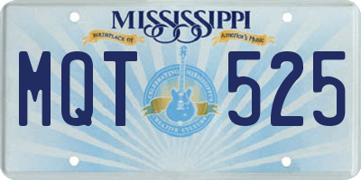 MS license plate MQT525