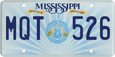 MS license plate MQT526