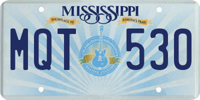 MS license plate MQT530
