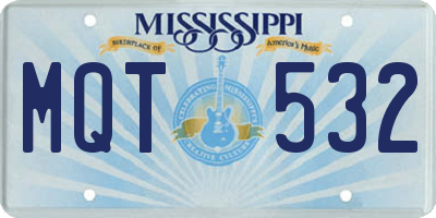 MS license plate MQT532