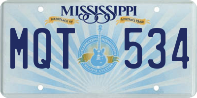 MS license plate MQT534
