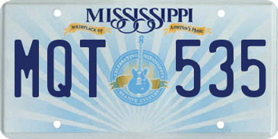 MS license plate MQT535
