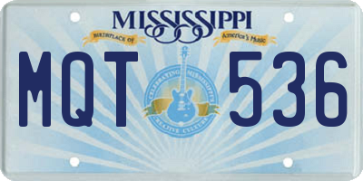 MS license plate MQT536