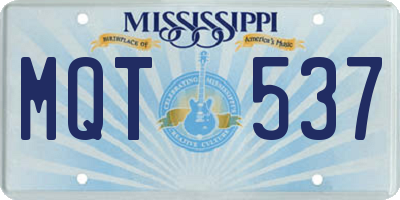 MS license plate MQT537
