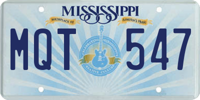 MS license plate MQT547
