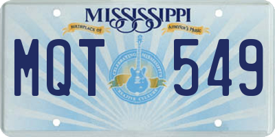 MS license plate MQT549