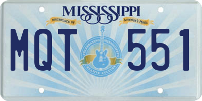 MS license plate MQT551