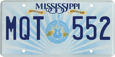MS license plate MQT552