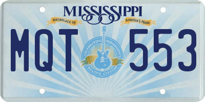 MS license plate MQT553