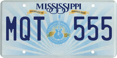 MS license plate MQT555