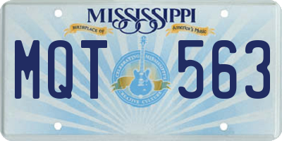 MS license plate MQT563