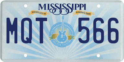 MS license plate MQT566