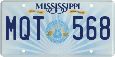 MS license plate MQT568