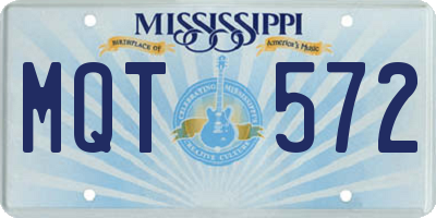 MS license plate MQT572