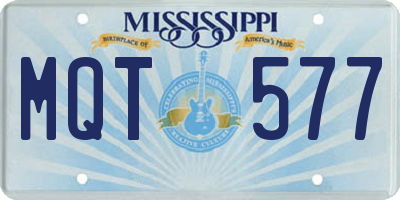 MS license plate MQT577