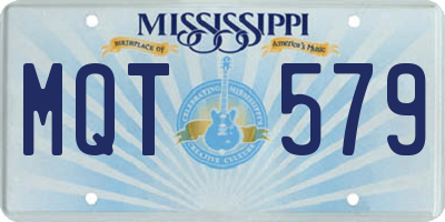 MS license plate MQT579