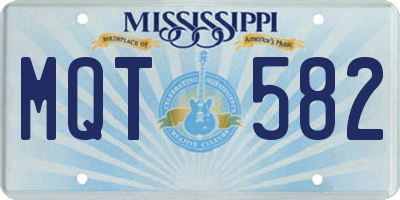MS license plate MQT582