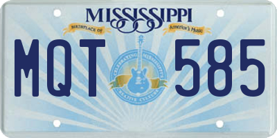 MS license plate MQT585
