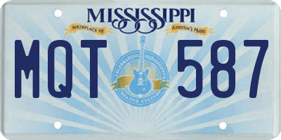 MS license plate MQT587