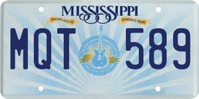 MS license plate MQT589