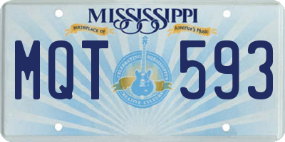 MS license plate MQT593