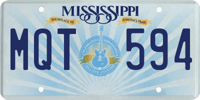 MS license plate MQT594