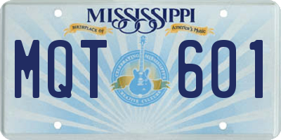MS license plate MQT601