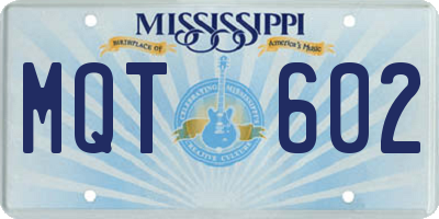 MS license plate MQT602