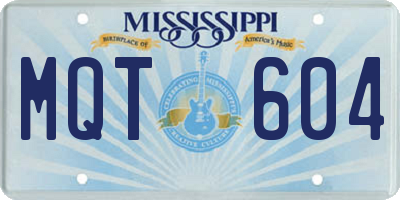 MS license plate MQT604