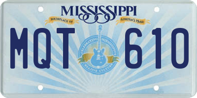 MS license plate MQT610