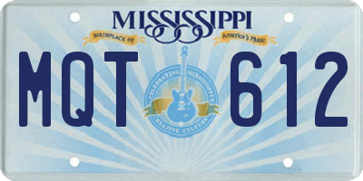 MS license plate MQT612