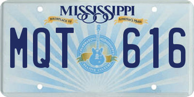 MS license plate MQT616