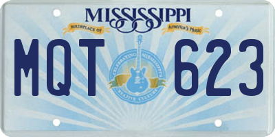 MS license plate MQT623