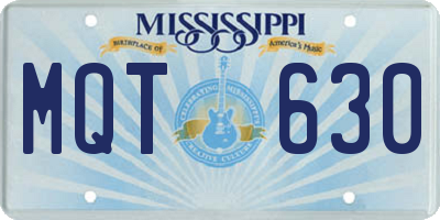 MS license plate MQT630