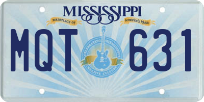 MS license plate MQT631