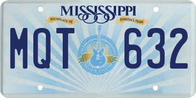 MS license plate MQT632