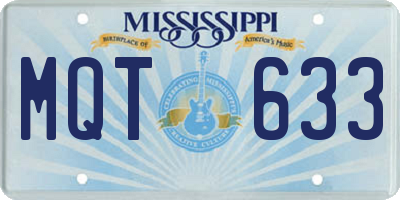 MS license plate MQT633