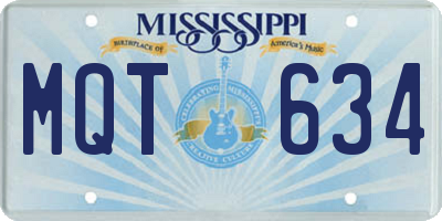 MS license plate MQT634